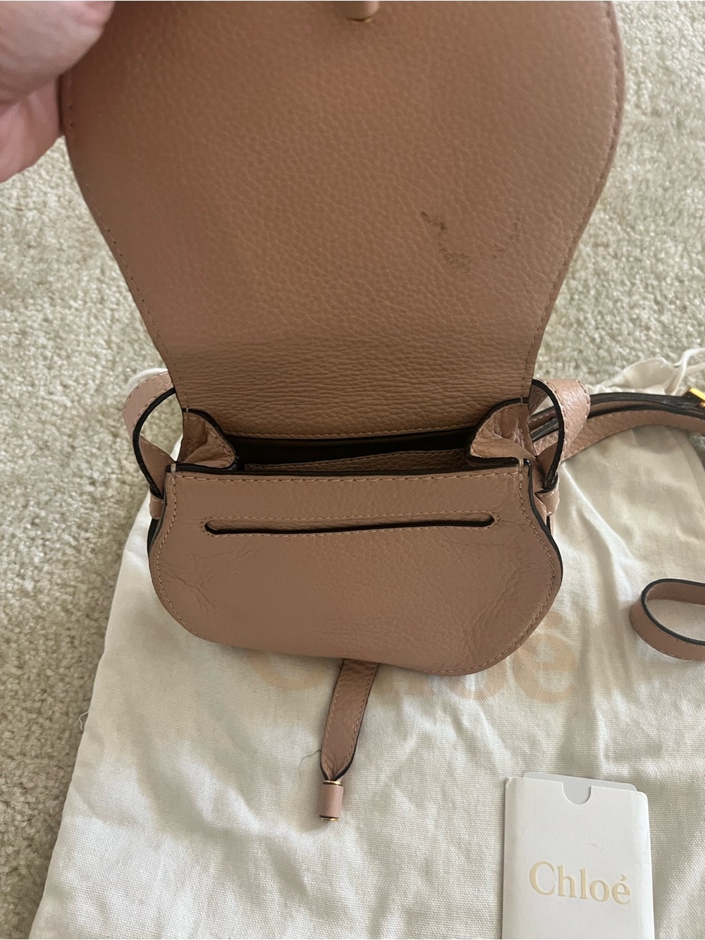 Chloé Marcie Small Saddle Crossbody in Blush Pink - Picture 5 of 5